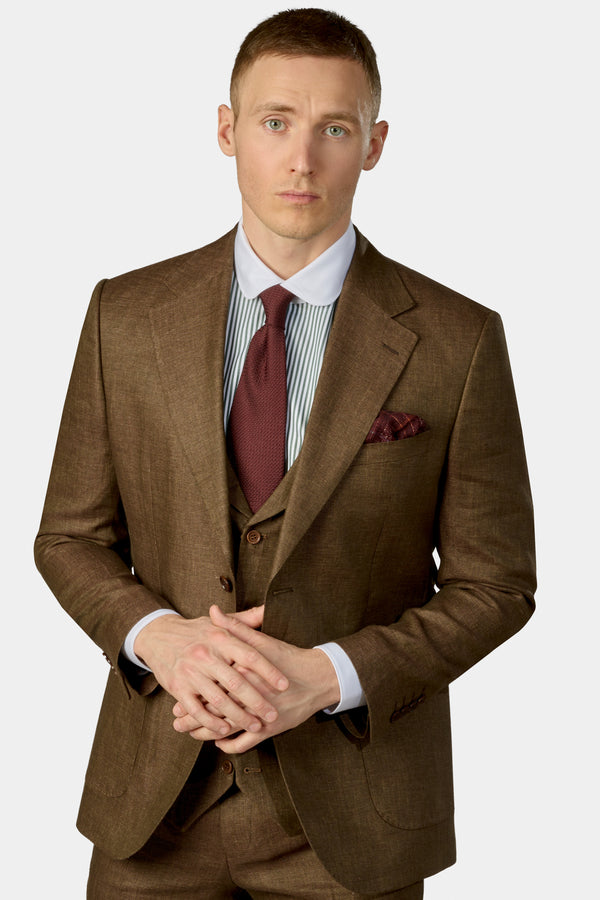 Brown effortless elegance jakkesæt med vest