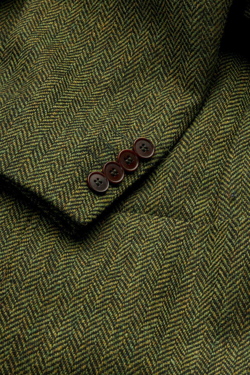 Tweed Olive Herringbone jakke