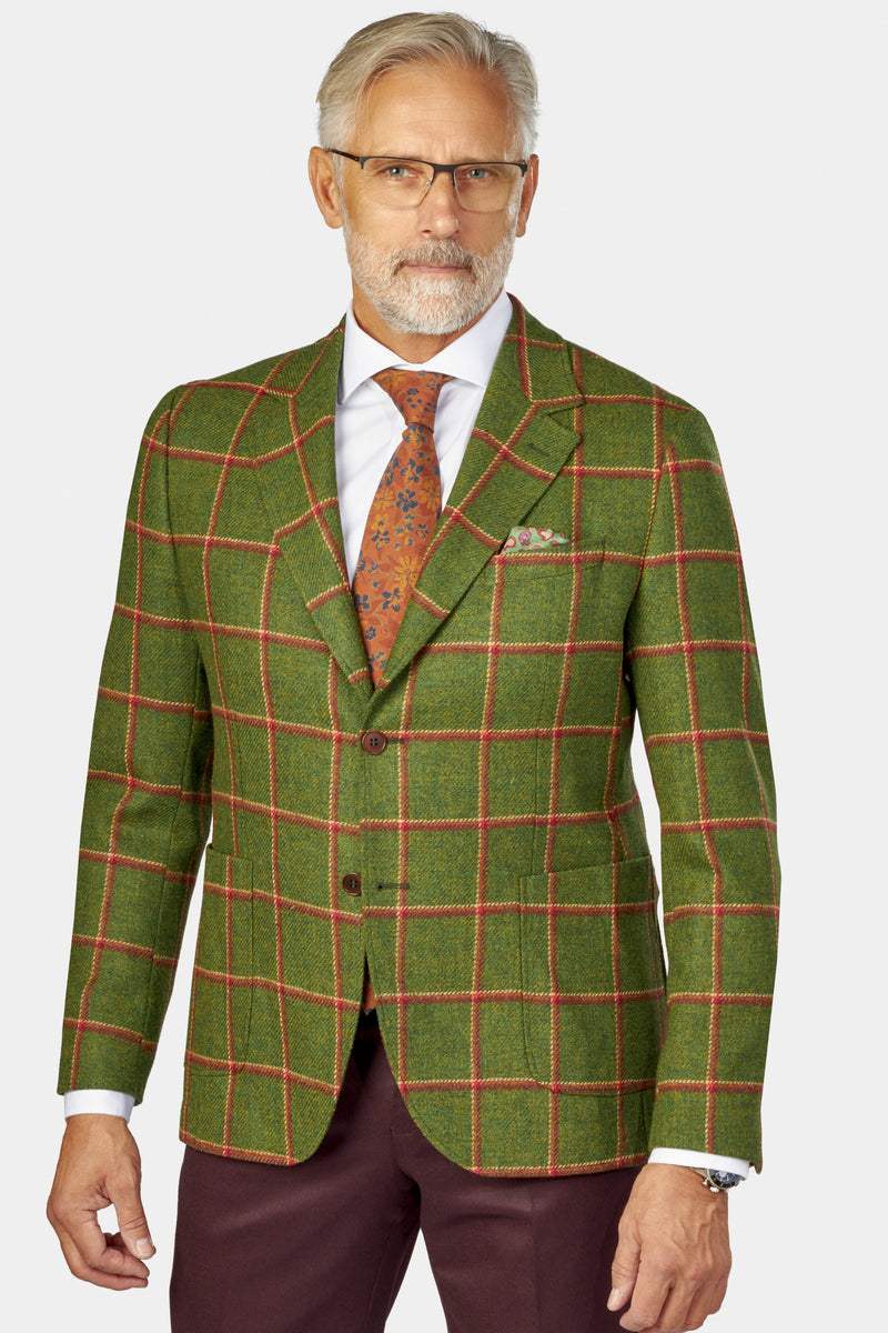 Grønt ternet tweed broken suit