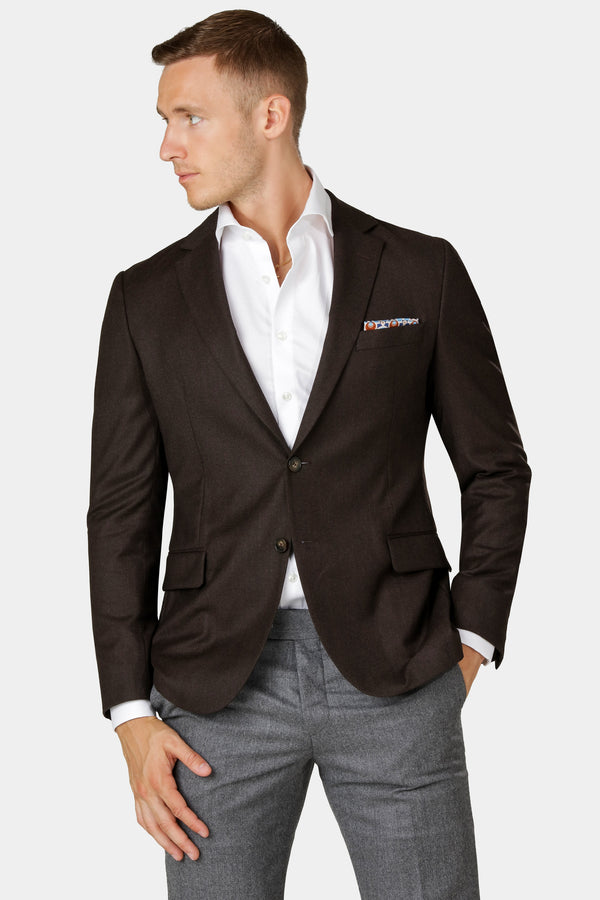 brun flannel jakke