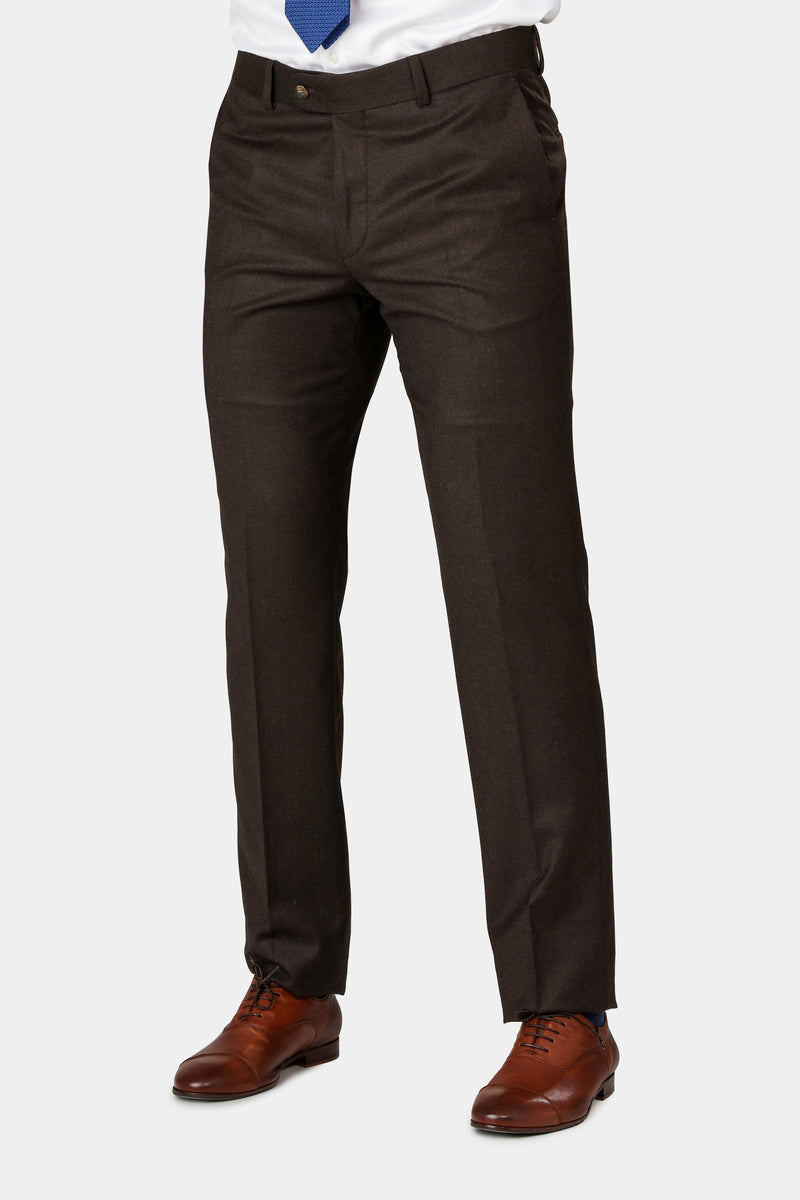 brunt flannel jakkesæt bukser