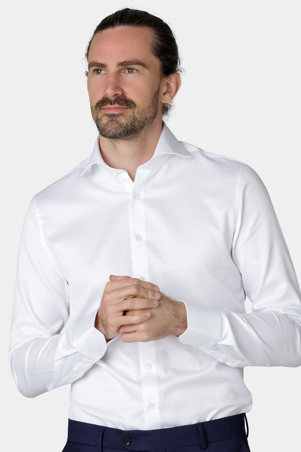 Hvid diamantstruktur skjorte 