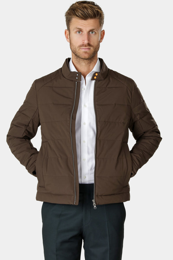 brun kort frakke