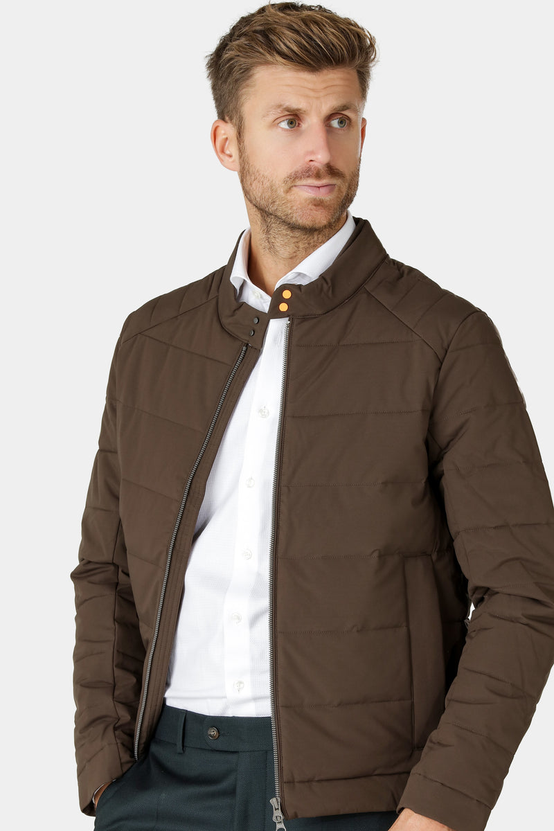 brun kort frakke